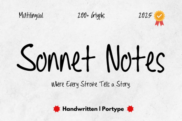 Sonnet Notes: A Handwritten Typeface for Editorial Design
